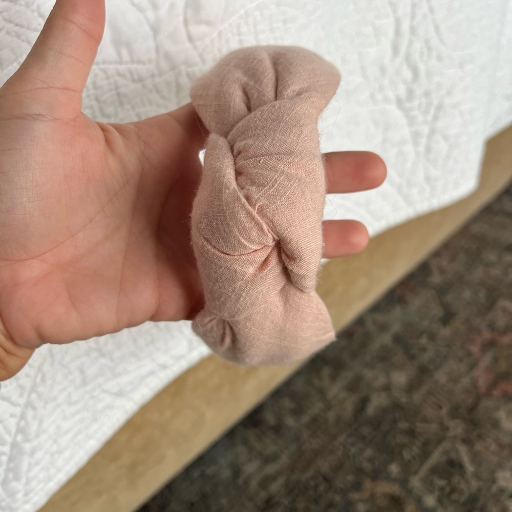 Blush Linen Knotted Headband